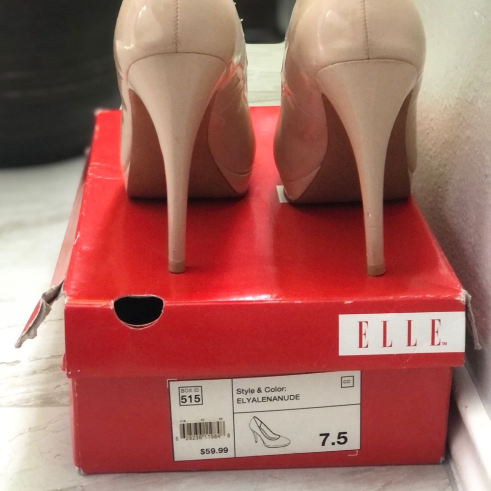 ELLE Beige / Nude Patent Platform Pumps